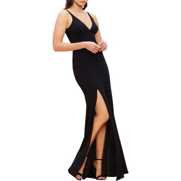 NWT Dress The Population Iris Slit Crepe Gown - Picture 3 of 15